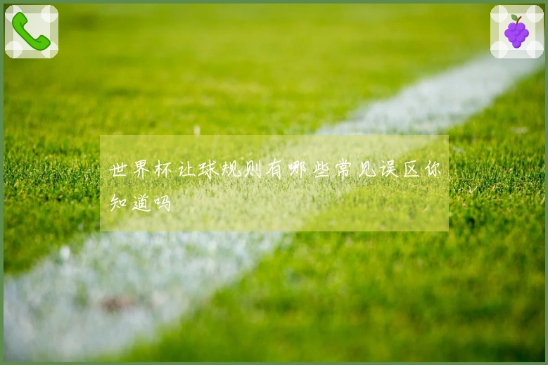 世界杯让球规则有哪些常见误区你知道吗